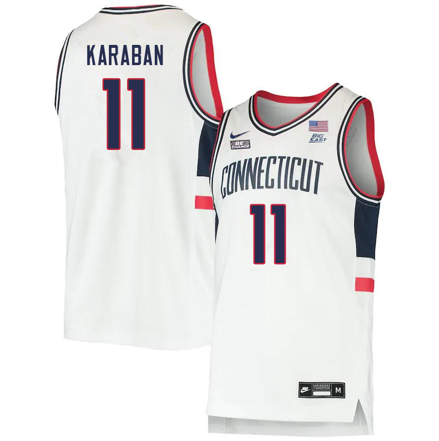 Men #11 Alex Karaban Uconn Huskies College 2022-23 Basketball Stitched Jerseys Sale-White